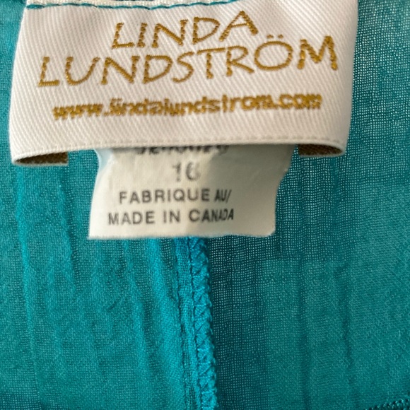 Linda Lundstrom Teal Sleeveless Layered Dress 👗 - Picture 9 of 9